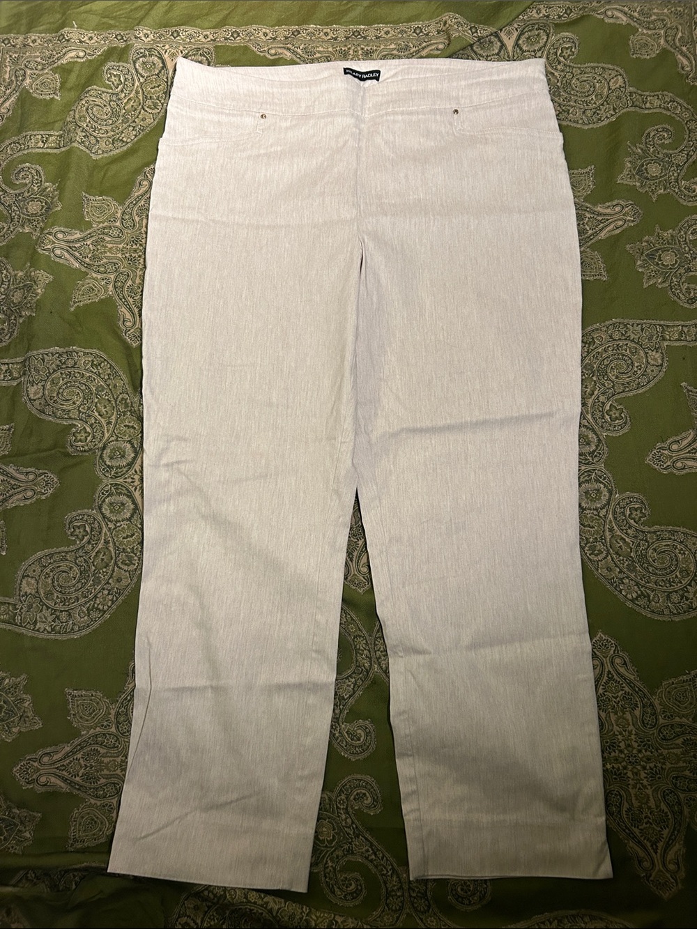 Hilary Radley Cream Pull-On Pants